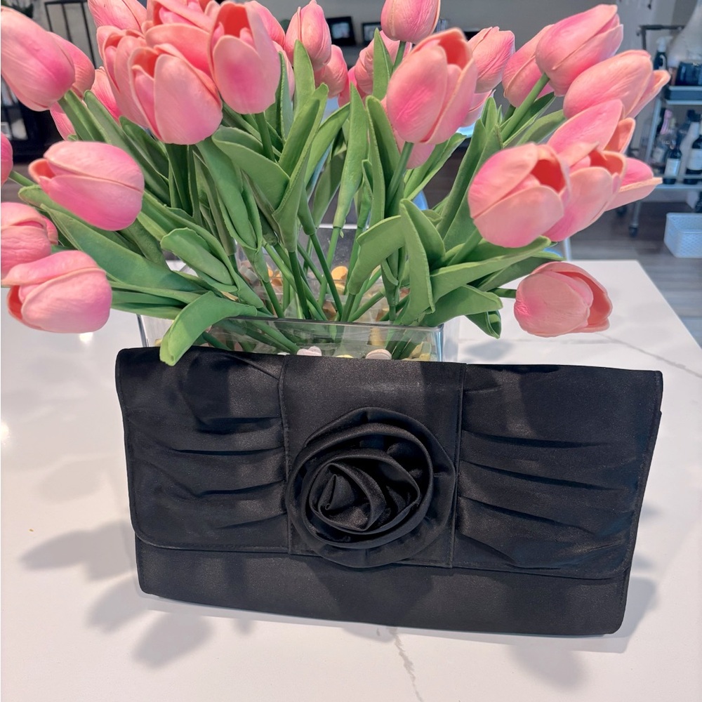Black evening clutch.